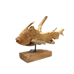 Dekoracja drewniana Rzeźba Ryba 45cm